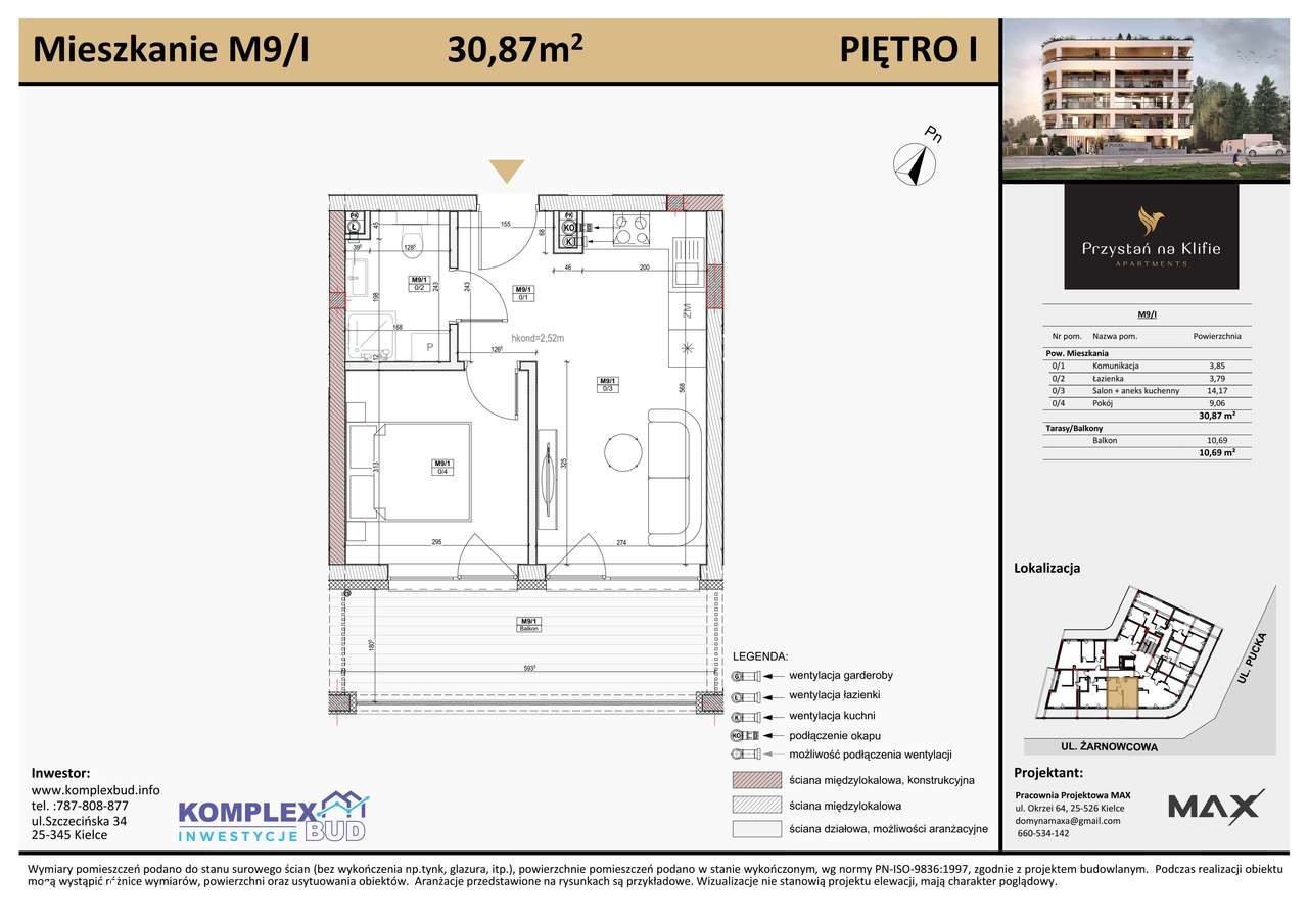 2-pokojowe mieszkanie 30m2 + balkon Bezpośrednio - Pełny obrazek: 2/7