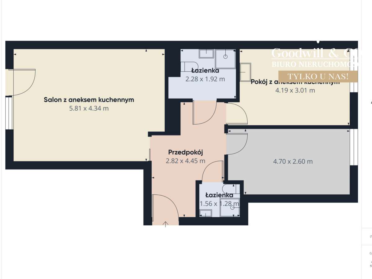 3 pokoje+2 aneksy+2 łazienki+2 ogródki ul.Dąbrówki-17