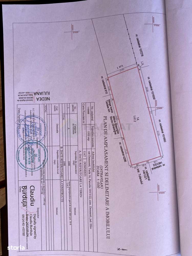 De vânzare teren intravilan – 1000 mp – Comuna Domnești, Str. Rădului - Imagine principală: 4/4