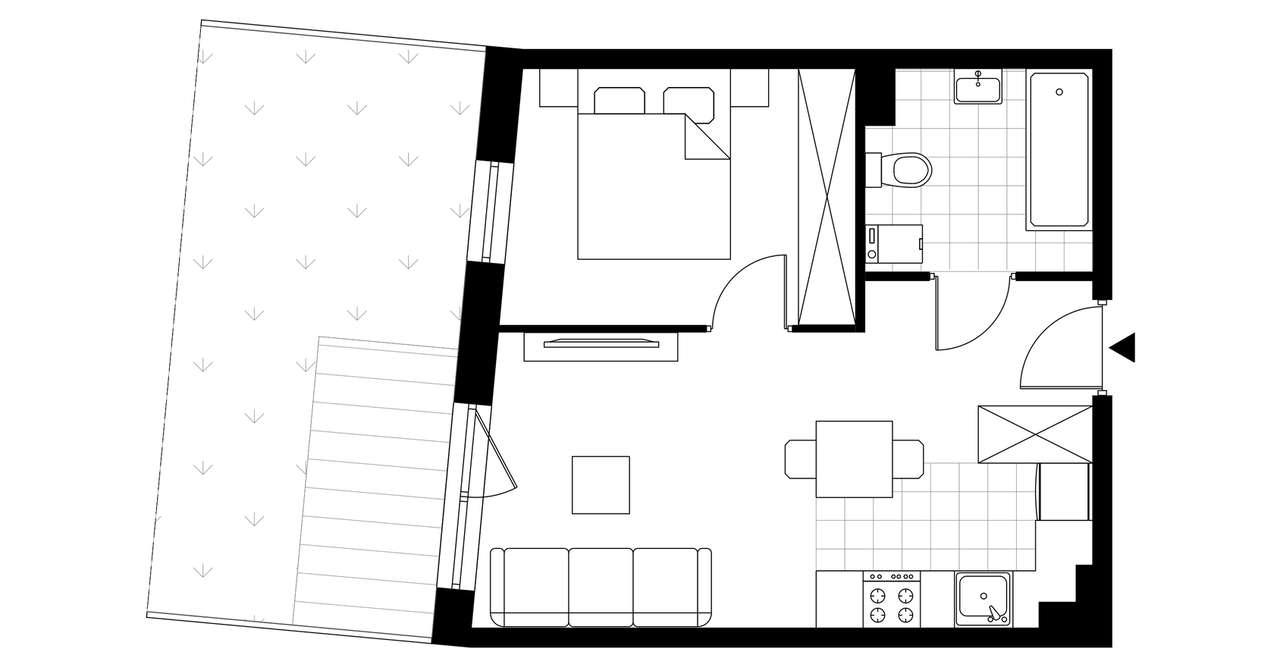 1-pokojowe mieszkanie 35m2 + ogródek Bezpośrednio - Pełny obrazek: 3/8
