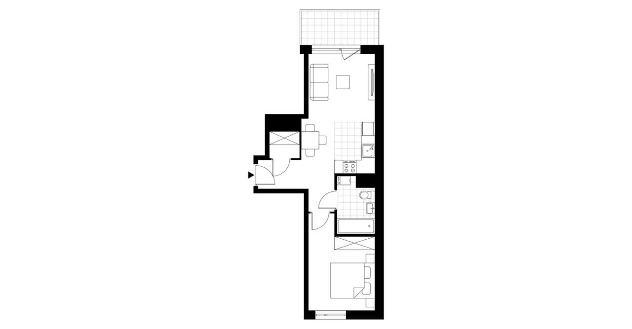 2-pokojowe mieszkanie 39m2 + balkon Bez Prowizji - Pełny obrazek: 3/8
