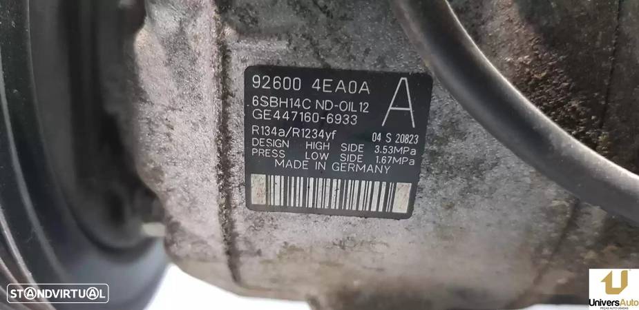 COMPRESSOR AR CONDICIONADO NISSAN QASHQAI II TODO TERRENO, FECHADA 2015 -926004E... - 2