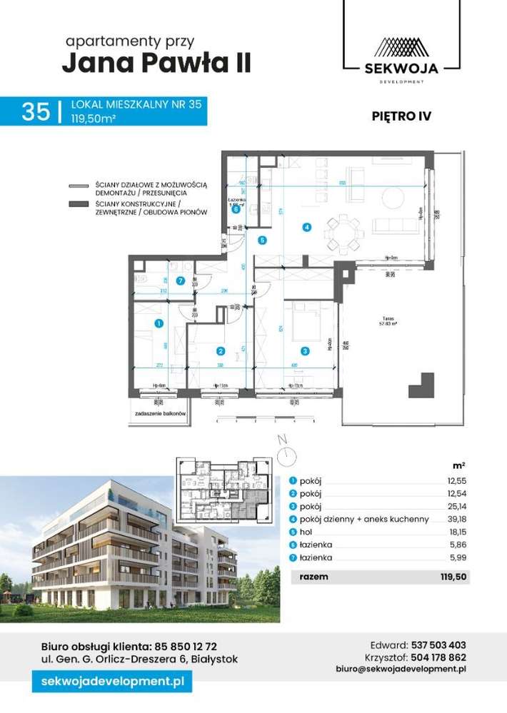 Apartament nr 35 - Apartamenty przy Jana Pawła II - Pełny obrazek: 2/7