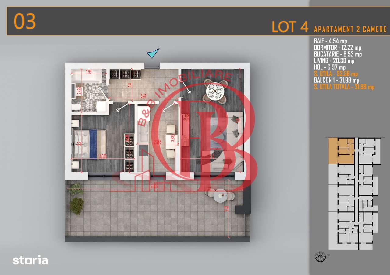 Apartament 2 camere cu Terasa Titan-Pallady-Metrou Teclu