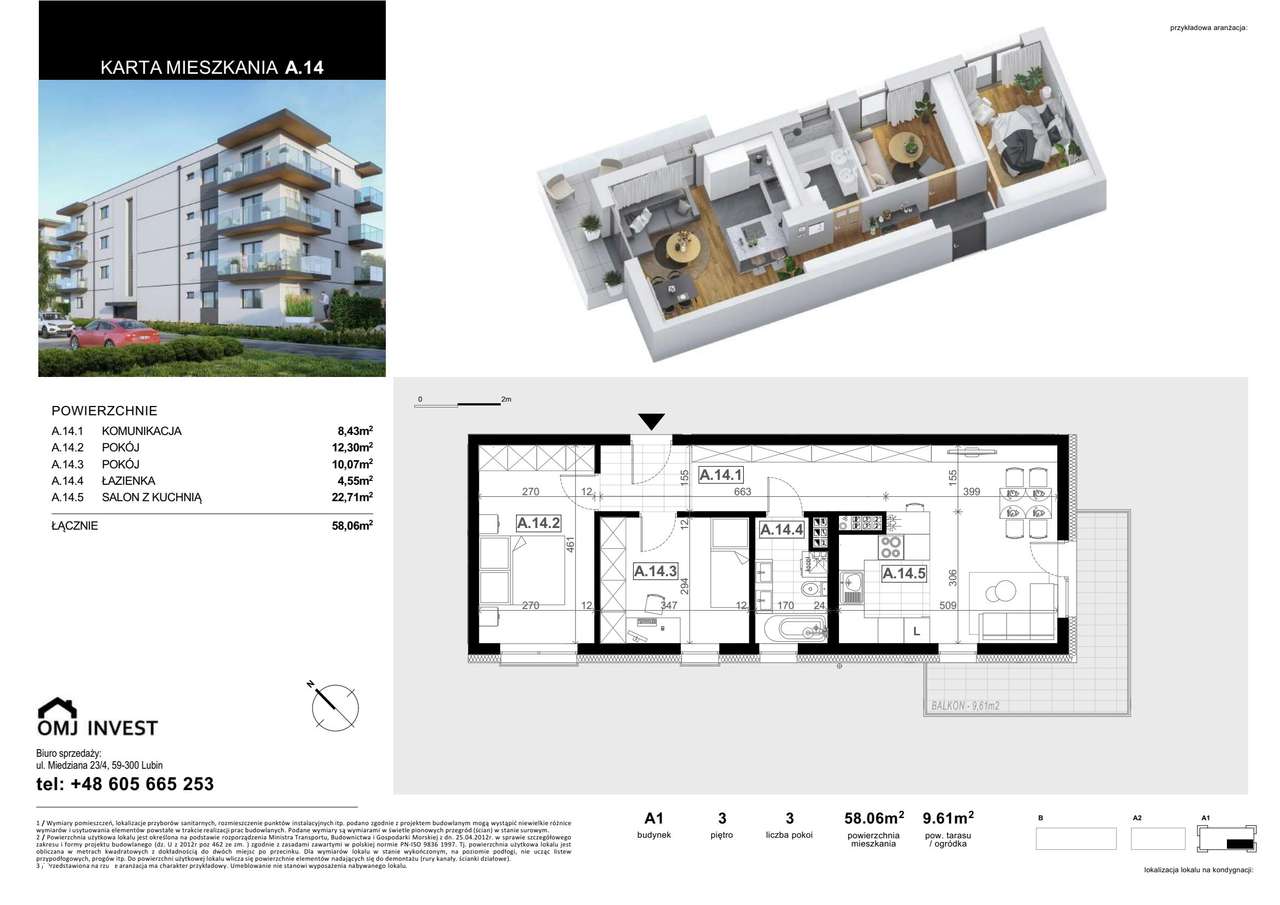 3-pokojowe mieszkanie 58m2 Bez Prowizji - Pełny obrazek: 2/6