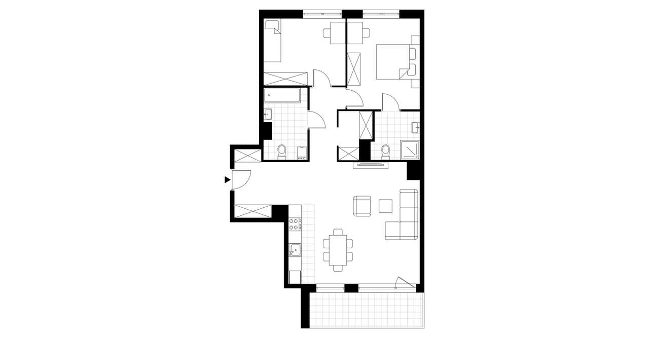 3-pokojowe mieszkanie 78m2 + balkon - Pełny obrazek: 3/6