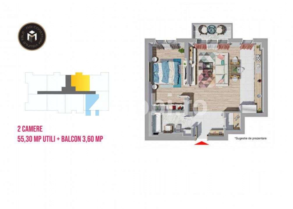 Vanzare apartament cu 2 camere + balcon si boxa, Targu Mures - Imagine principală: 5/5