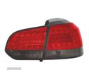 FAROLINS TRASEIROS LED PARA VOLKSWAGEN VW GOLF 6 MK VI 08-12 VERMELHO CINZA - 2