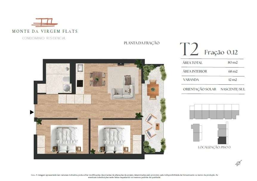 Apartamento T2 com varanda com 12 m2 e 1 lugar de garagem, Monte da Vi-8