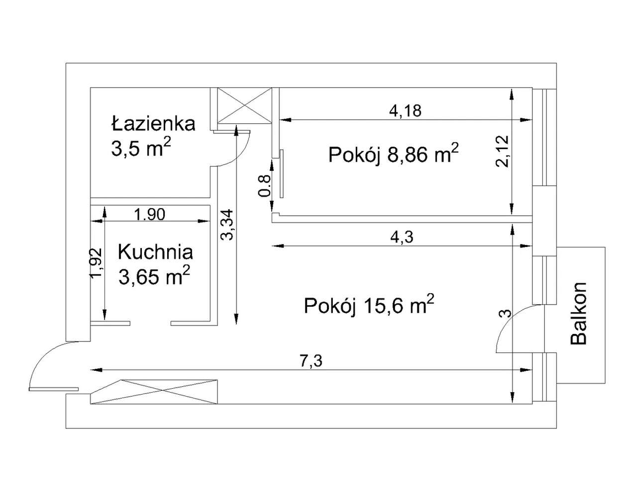 CENTRUM,5 min do Rynku,2pok,37m2,BALKON,MIEJSKIE MEDIA,PEŁNA WŁASNOŚĆ-1