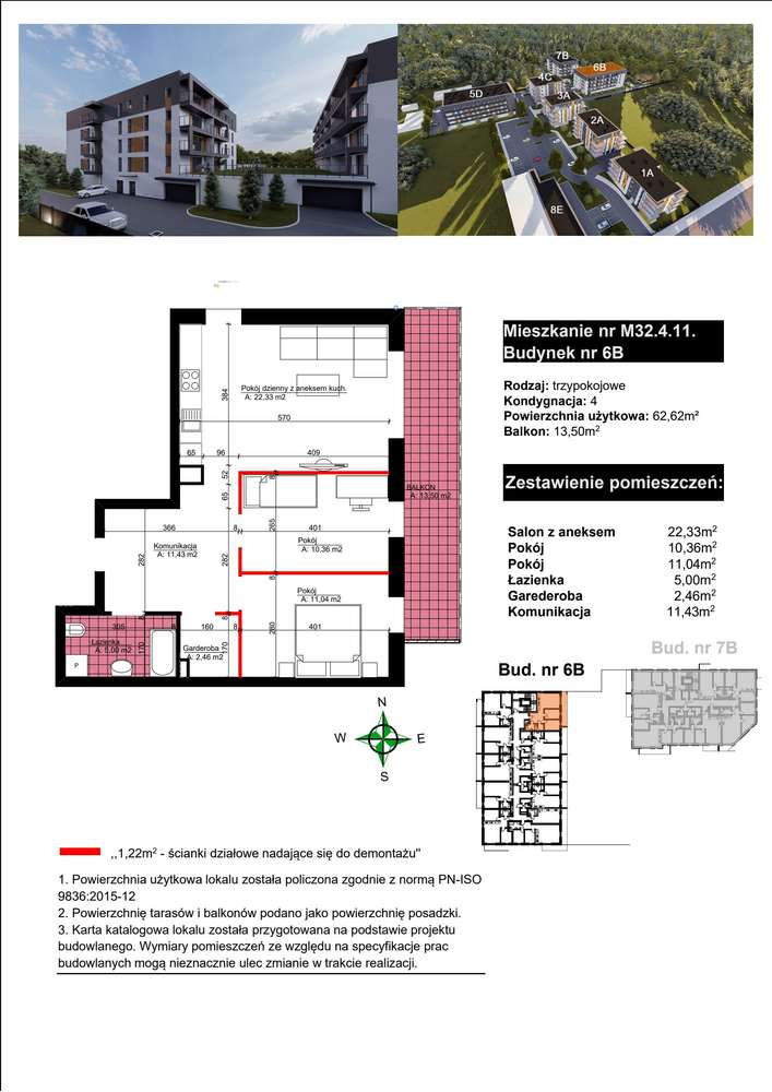3-pokojowe mieszkanie 62m2 + balkon Bez Prowizji - Pełny obrazek: 2/9