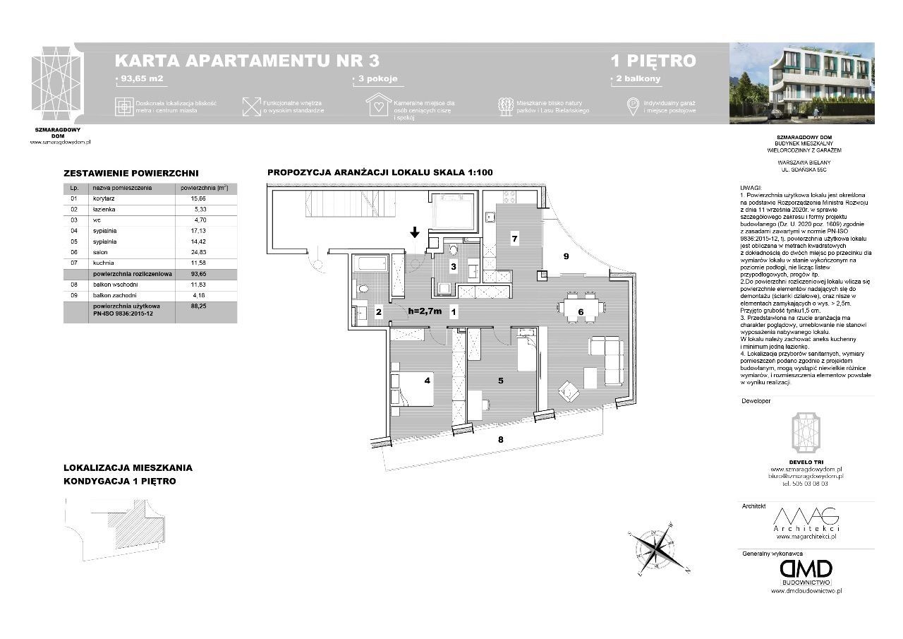 SZMARAGDOWY Dom apartament 3 - 93,65m2