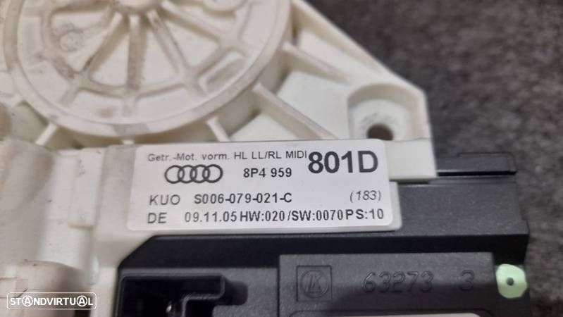 MOTOR SISTEMA ELEVADOR VIDROS TRASEIRO TRÁS ESQUERDO BOSCH 0130822263 AUDI A3 8P 5 PORTAS - 8