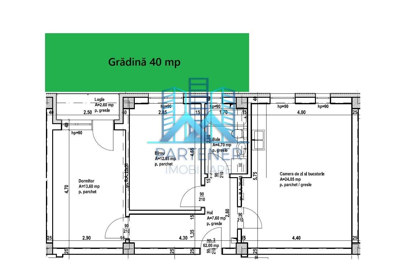 GRADINA 40 mp!Parcare intabulata!Apart. 2 camere,65 mp,Pacurari-Rediu - Imagine principală: 2/10