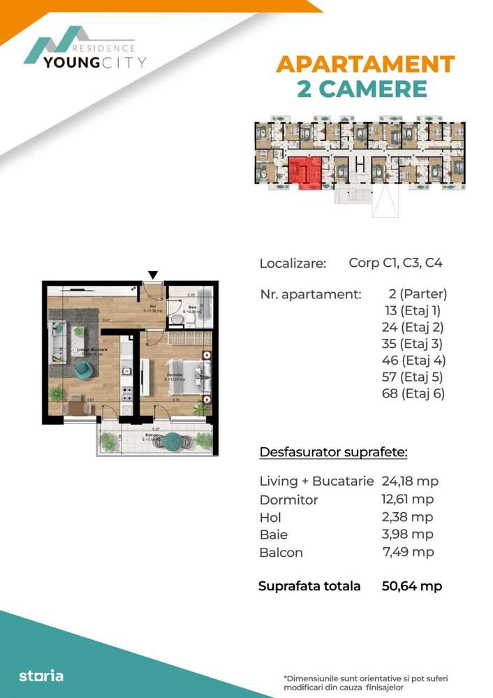 Apartament, 51 m²,  - Imagine principală: 4/4