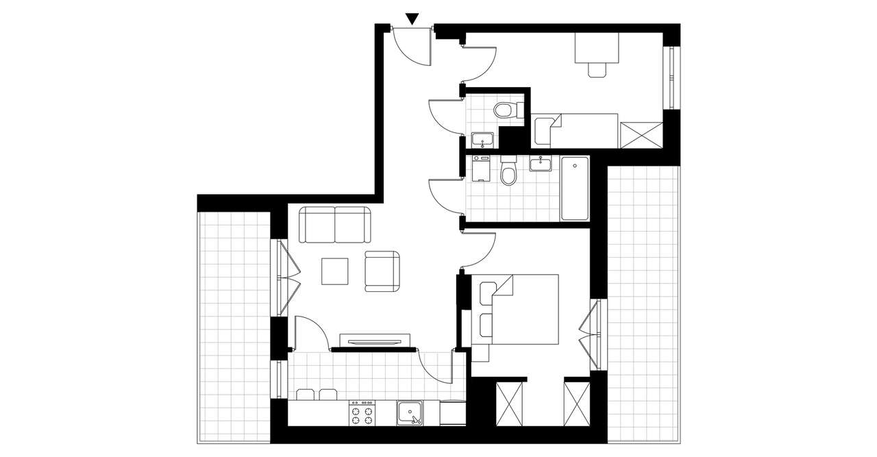 3-pokojowe mieszkanie 54m2 + 2 balkony - Pełny obrazek: 3/8