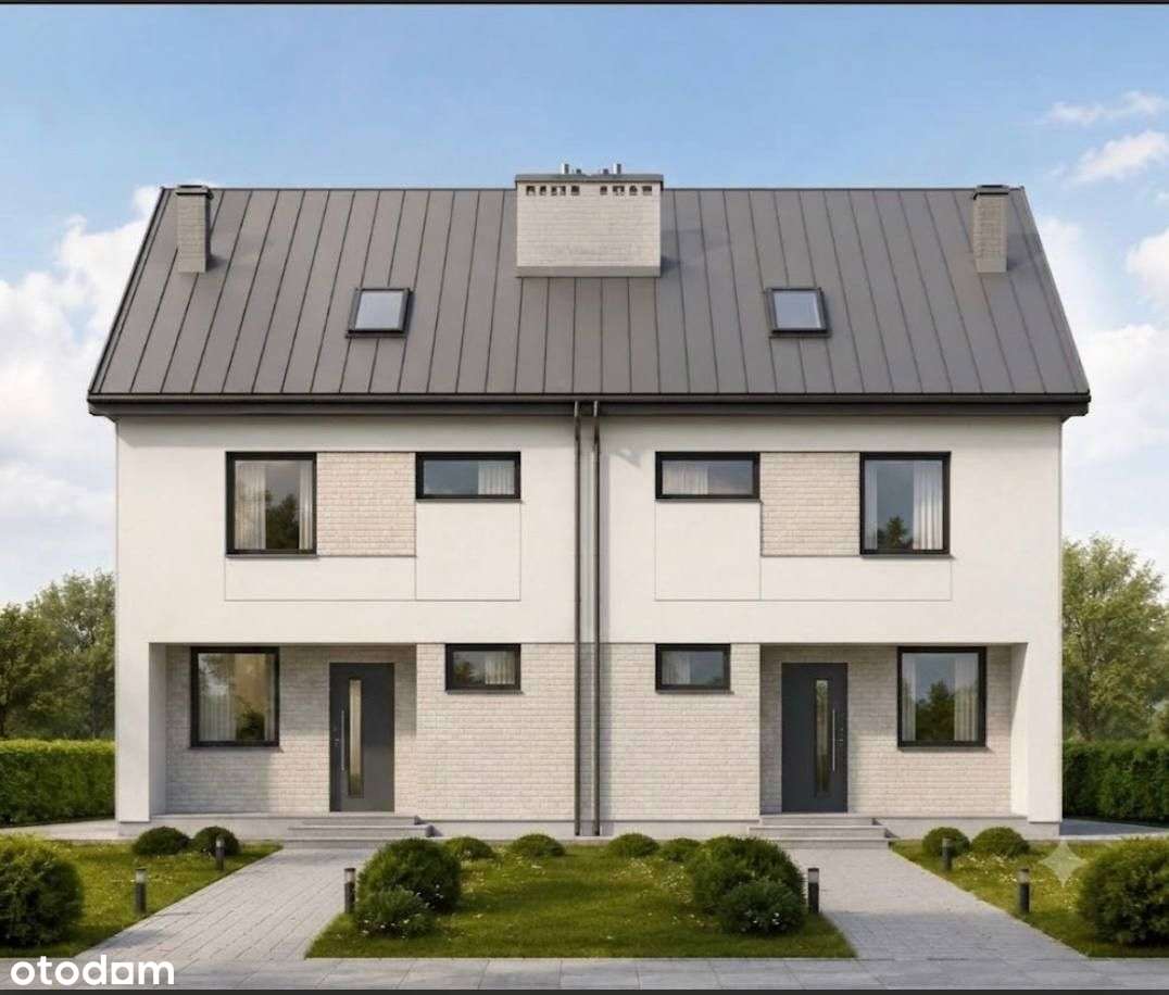 Nowoczesny dom bliźniaczy z ogrodem w Markach