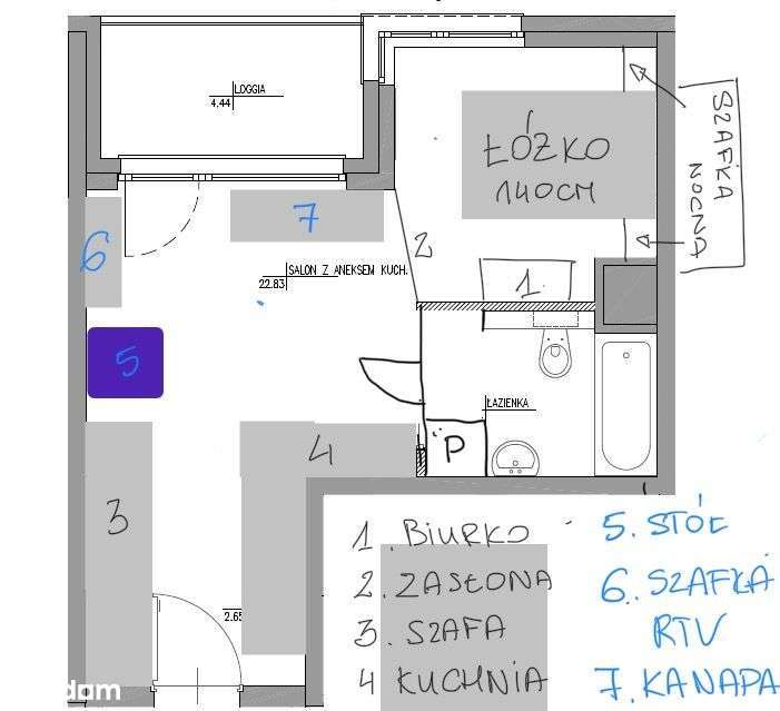 Nowa kawalerka | Łóżko 140cm | Wanna | Kuchnia - Pełny obrazek: 4/8