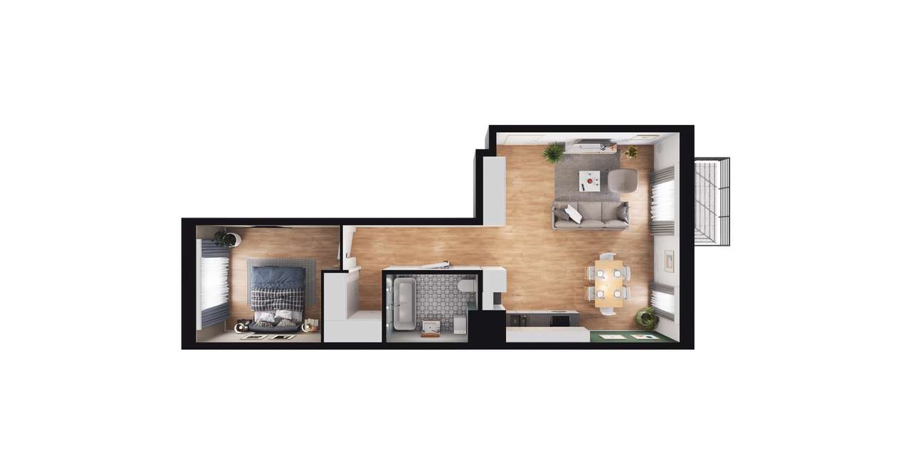 2-pokojowe mieszkanie 52m2 + balkon Bez Prowizji - Pełny obrazek: 3/9