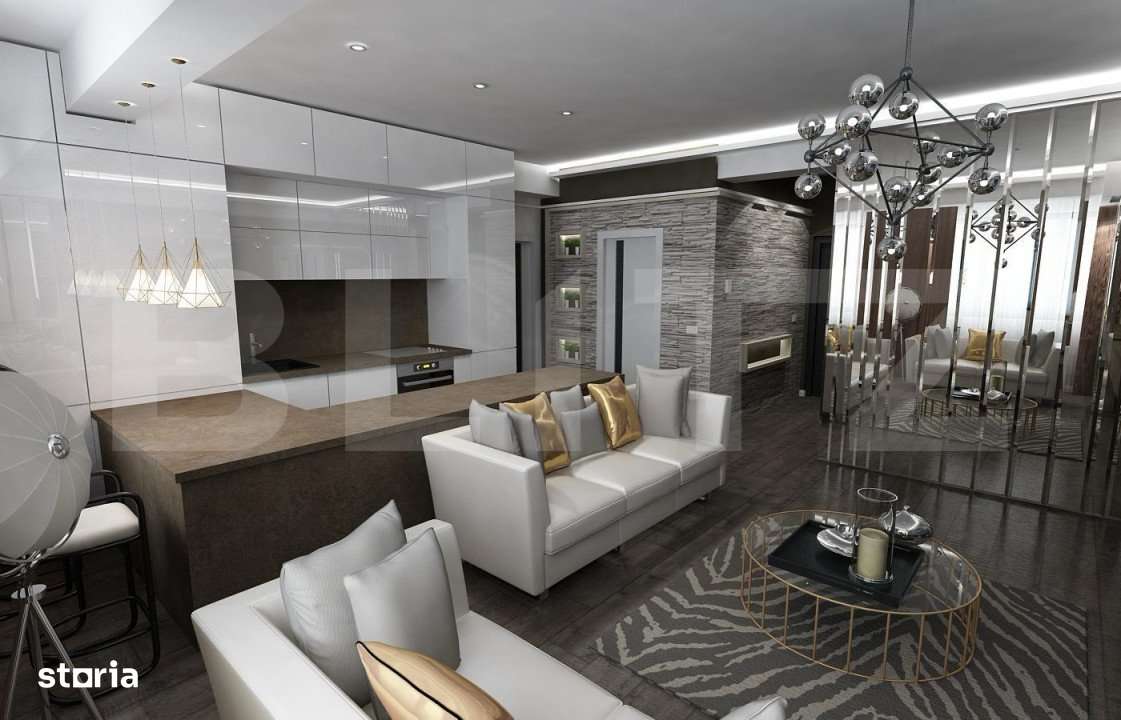 Apartament 3 camere, 74 mp, modern lux, etaj intermediar, lift, zona B - Imagine principală: 4/8