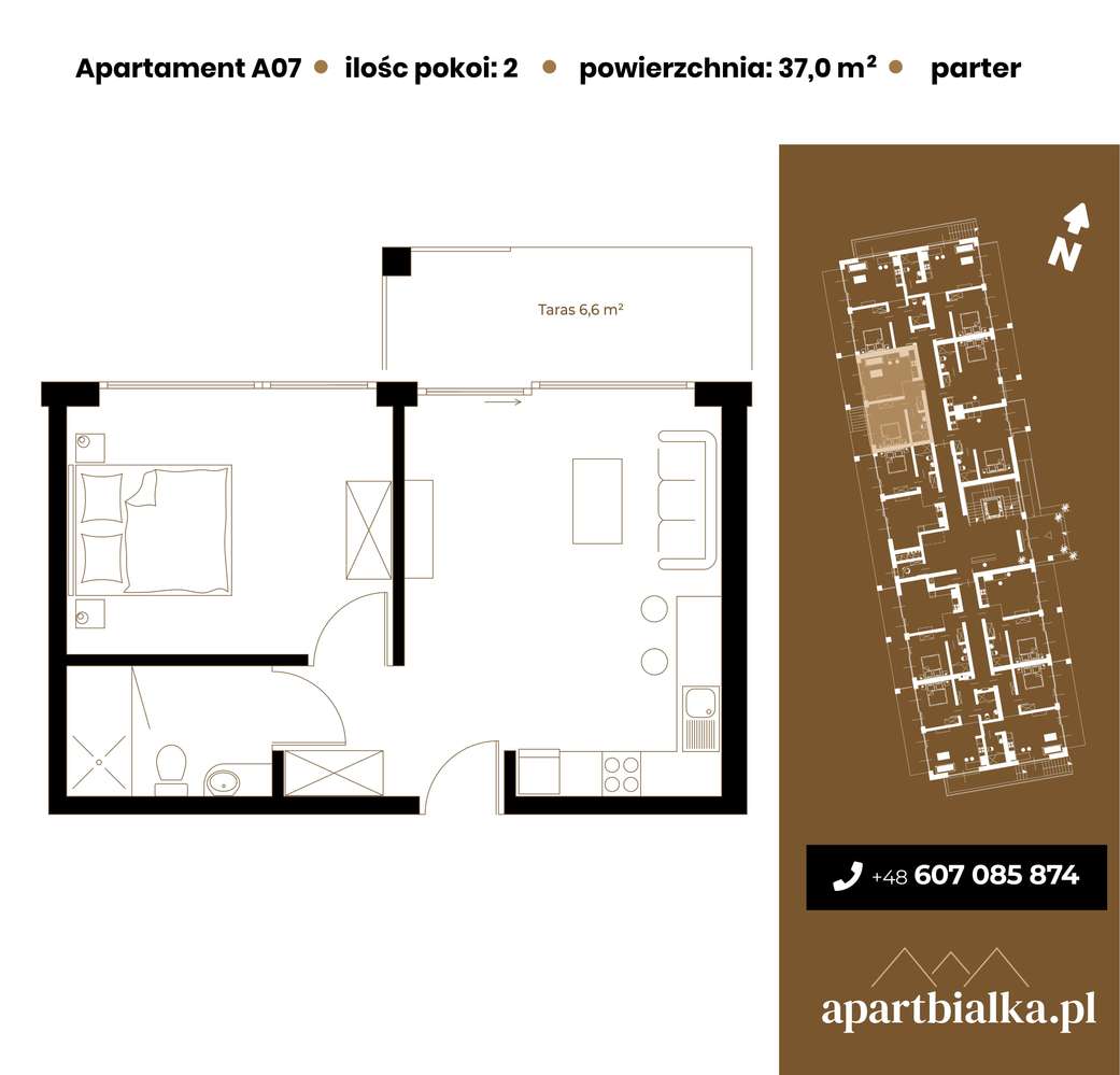 Aparthotel Białka Tatrzańska | 2-pok. | A07 - Pełny obrazek: 3/8