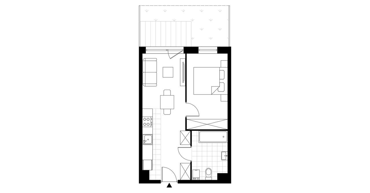 1-pokojowe mieszkanie 34m2 Bez Pośredników - Pełny obrazek: 4/9