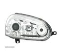 FARÓIS FRONTAIS LUZ DIURNA LED PARA VOLKSWAGEN VW GOLF V 5 JETTA 03- FUNDO CROMADO - 2