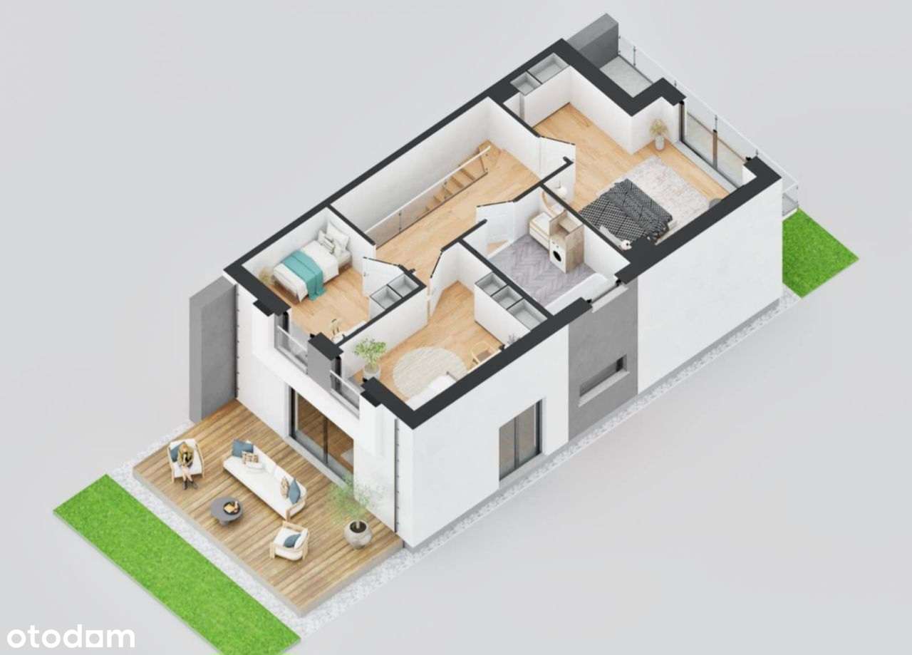 Energooszczędny dom 113m2, 4 pokoje. Kostka, 4 miejsca parkingowe.-3