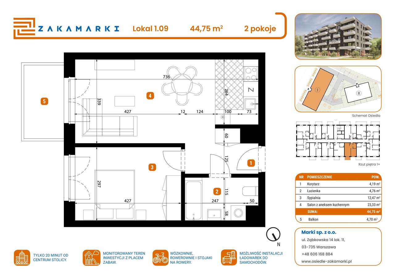 Zakamarki | mieszkanie 2-pok. | B1/1/09 - Pełny obrazek: 2/8