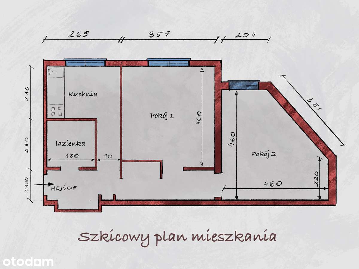 Łódź centrum | 2 pokoje | rozkładowe | do wprowadzenia | 50,4 m²-8