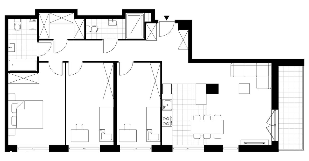 4-pokojowe mieszkanie 93m2 + taras Bez Pośredników - Pełny obrazek: 3/8
