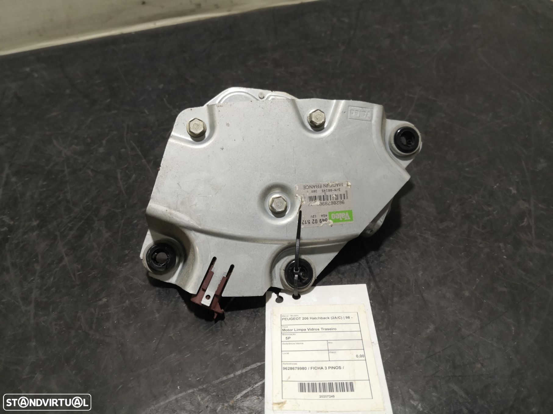 Motor Limpa Vidros Traseiro Peugeot 206 Hatchback (2A/C) - 1