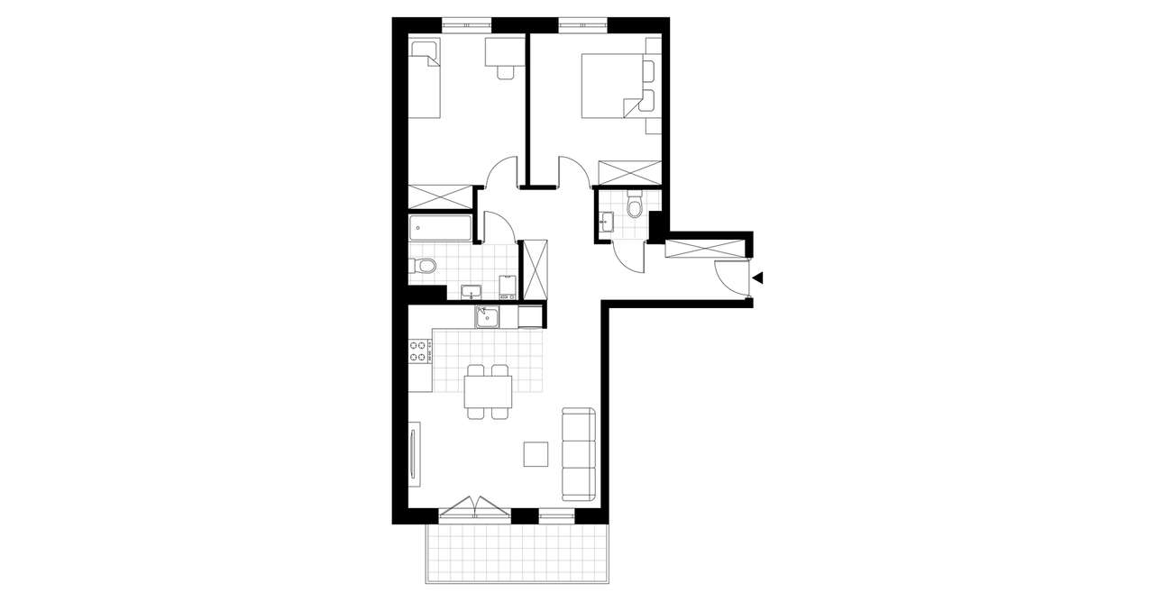 3-pokojowe mieszkanie 69m2 + balkon - Pełny obrazek: 3/8