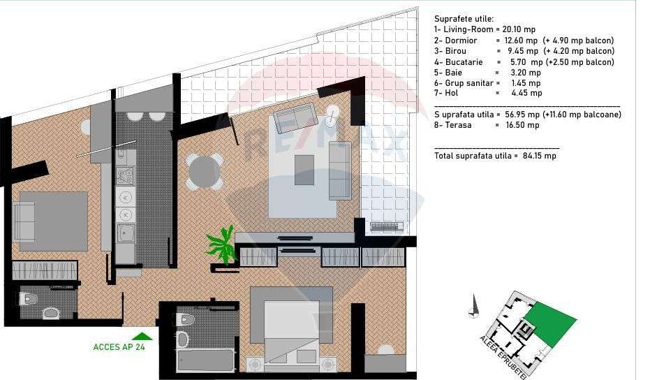 Vanzare apartament cu 3 camere-DEZVOLTATOR
