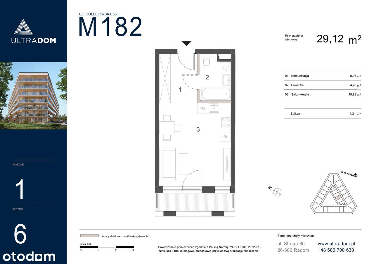 Ultradom | mieszkanie 1-pok. | M182 - Pełny obrazek: 3/10