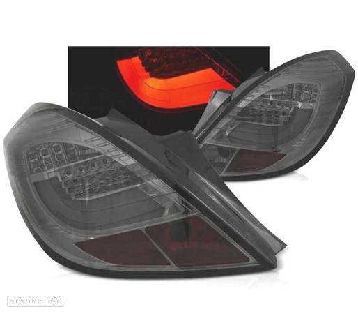 FAROLINS TRASEIROS LED PARA OPEL CORSA D 06-11 VERMELHO ESCURECIDO - 1