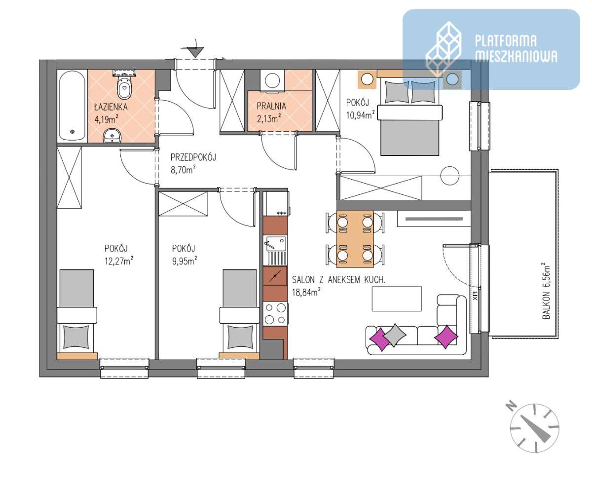4 Pokoje | Komórka i miejsce parkingowe w cenie! - Pełny obrazek: 4/13