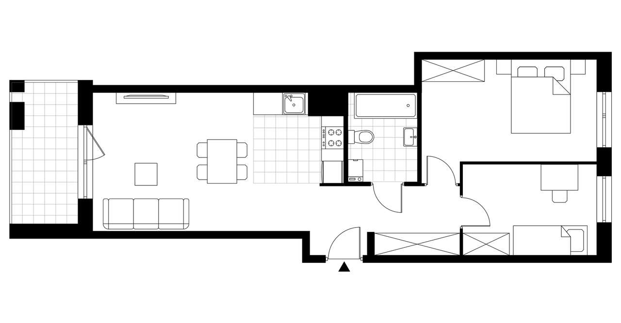 3-pokojowe mieszkanie 58 m² + loggia - Widok 3