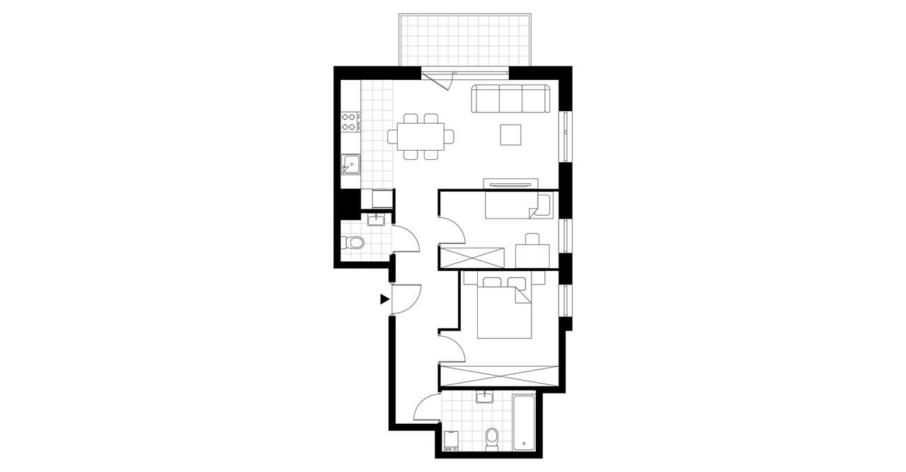 3-pokojowe mieszkanie 55m2 + balkon - Pełny obrazek: 3/8