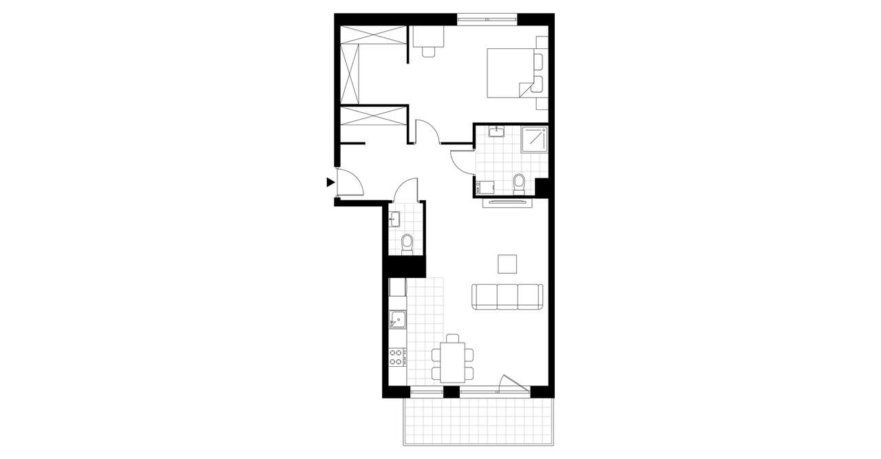 3-pokojowe mieszkanie 63m2 + loggia Bezpośrednio - Pełny obrazek: 3/8
