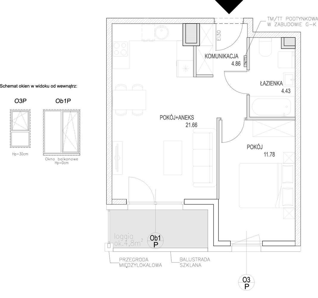 2-pokojowe mieszkanie 42m2 + loggia Bez Prowizji - Pełny obrazek: 2/9