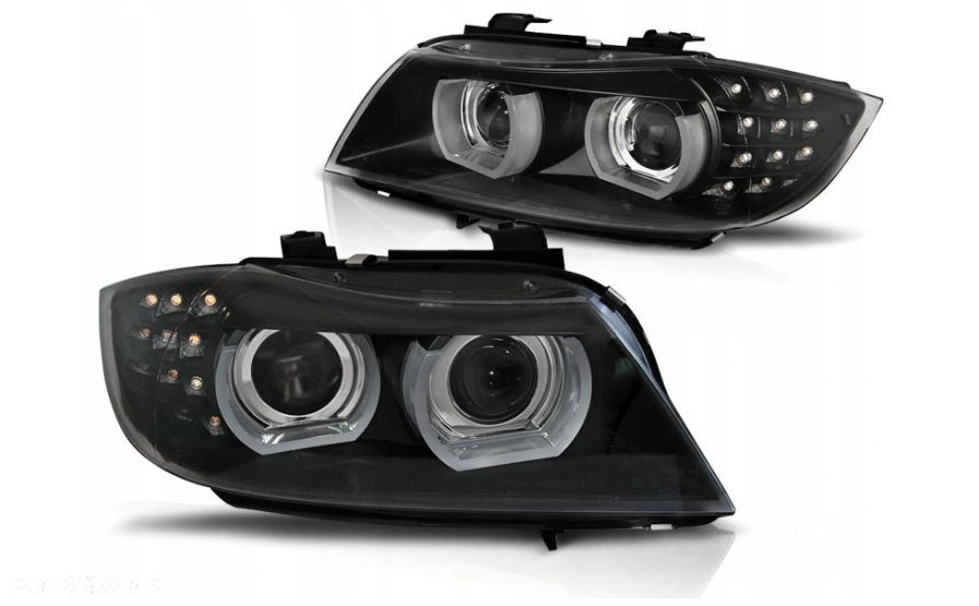 LAMPY LED XENON BMW E90 E91 09-11 DZIENNE RINGI 3D - 1