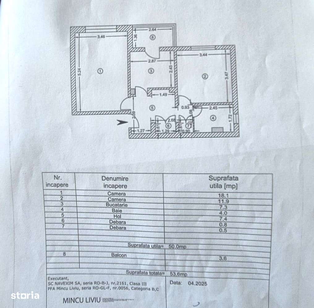 Apartament 2 camere decomandate, etaj 4, zona I.C. Frimu