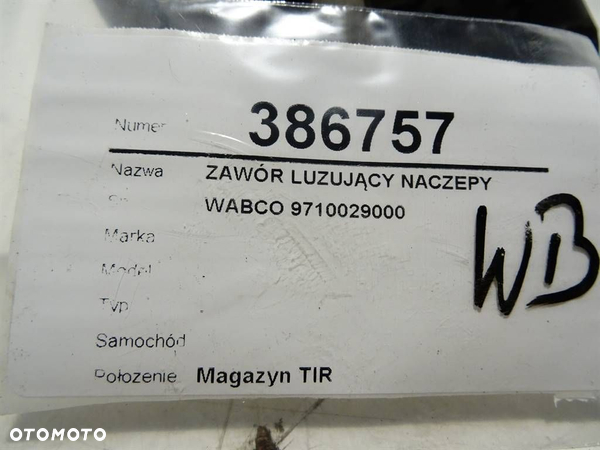 ZAWÓR LUZUJĄCY NACZEPY NACZEPA ZASŁAW  WABCO 9710029000 - 6