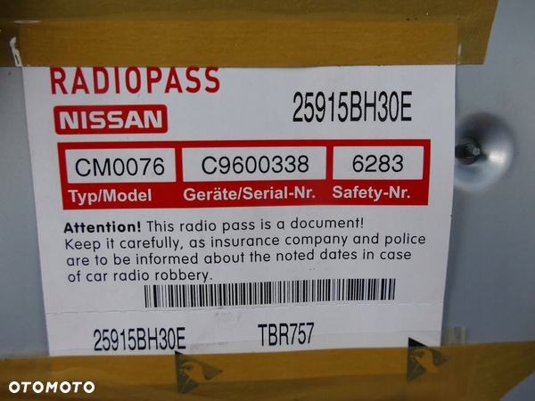 NISSAN QASHQAI J10 LIFT RADIO NAVI POD KAMERY KOD - 10