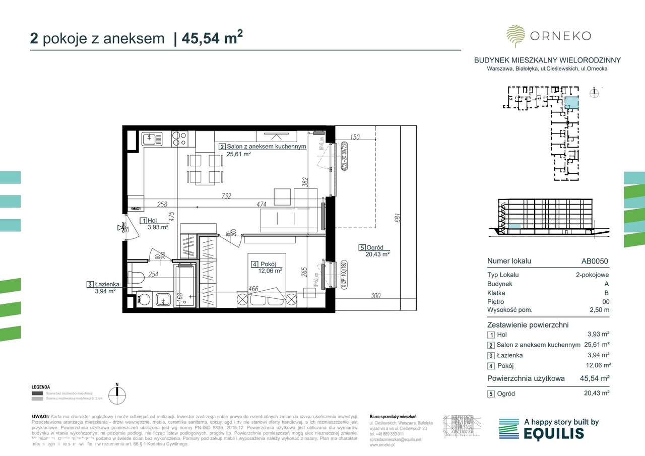2-pokojowe mieszkanie 48m2 + ogródek Bezpośrednio - Pełny obrazek: 2/7