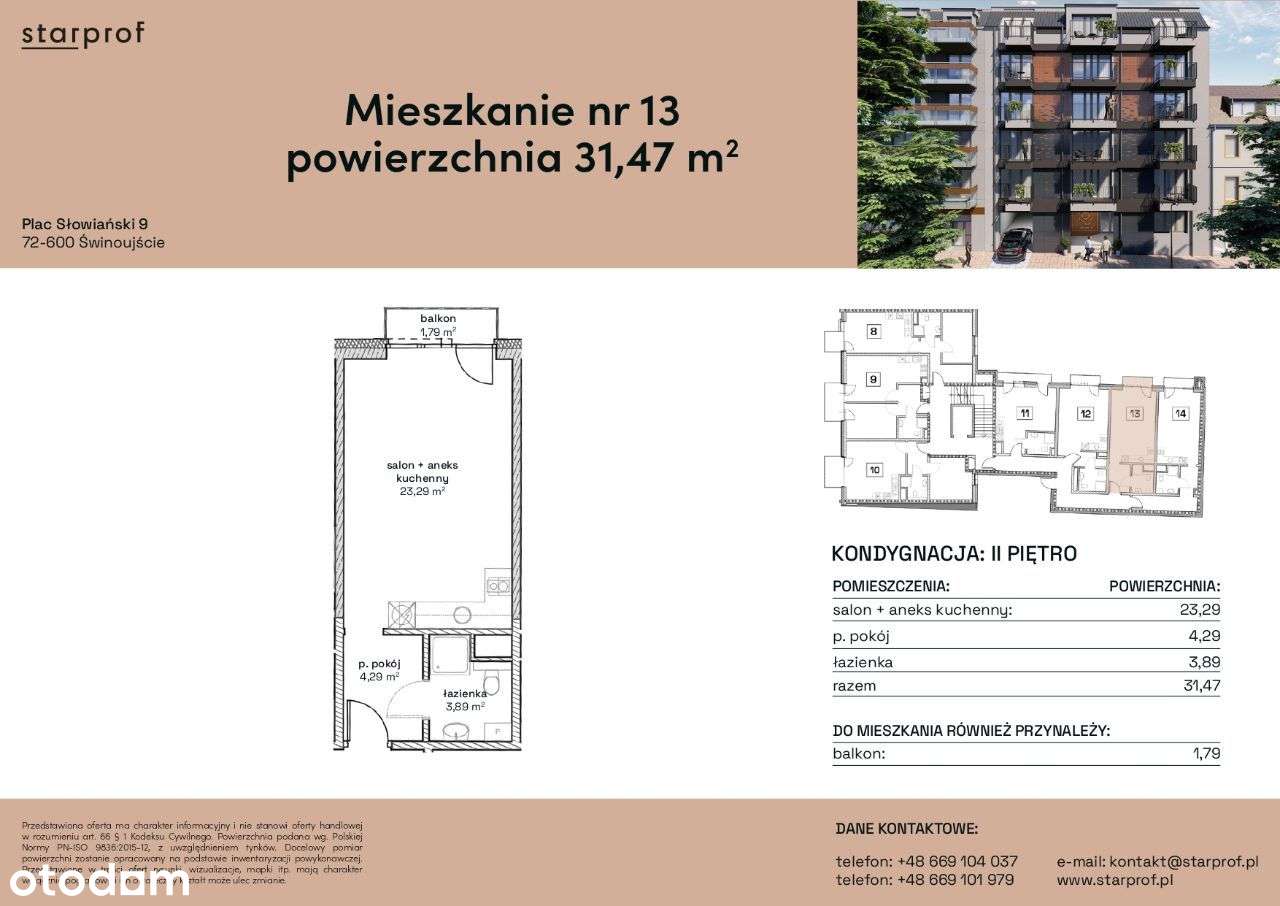 Mieszkanie 1pok. o metrażu 31,47m² przy Placu Słowiańskim - Pełny obrazek: 2/7