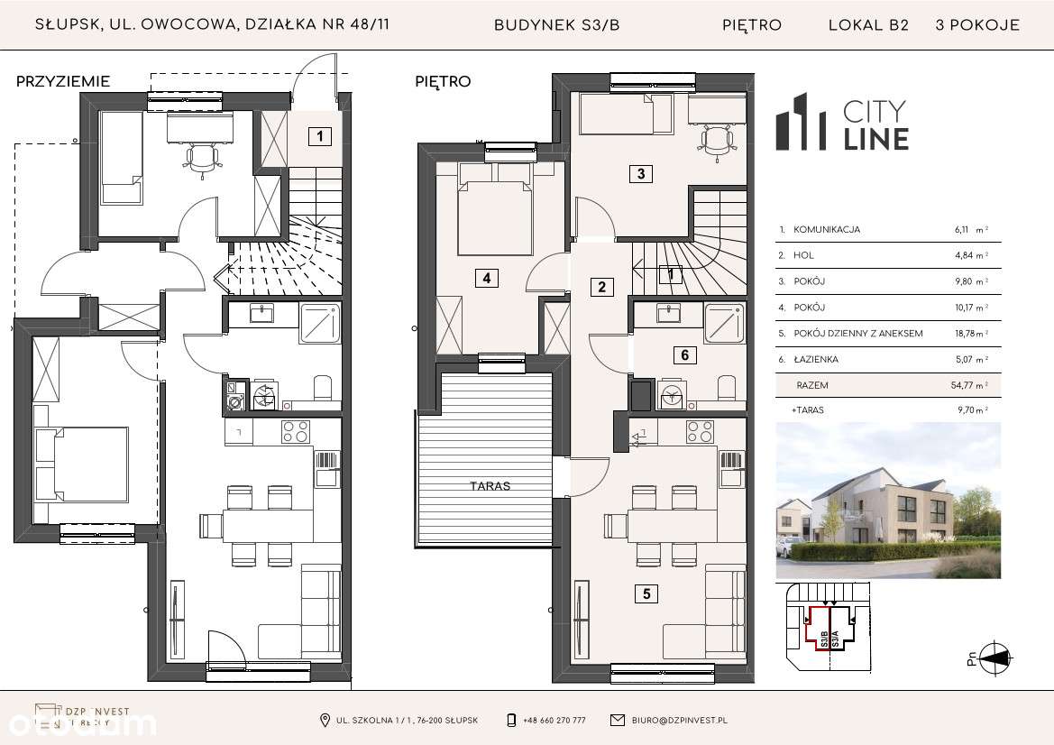 NOWA INWESTYCJA! 3 pokoje z unikatowym dużym tarasem! BEZCZYNSZOWE - Pełny obrazek: 4/7