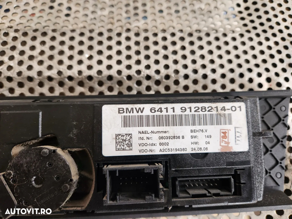 Panou Modul Display Clima Dublu Climatronic Bmw E90 E91 E92 Cod 9128214 - Dezmembrari Arad - 7