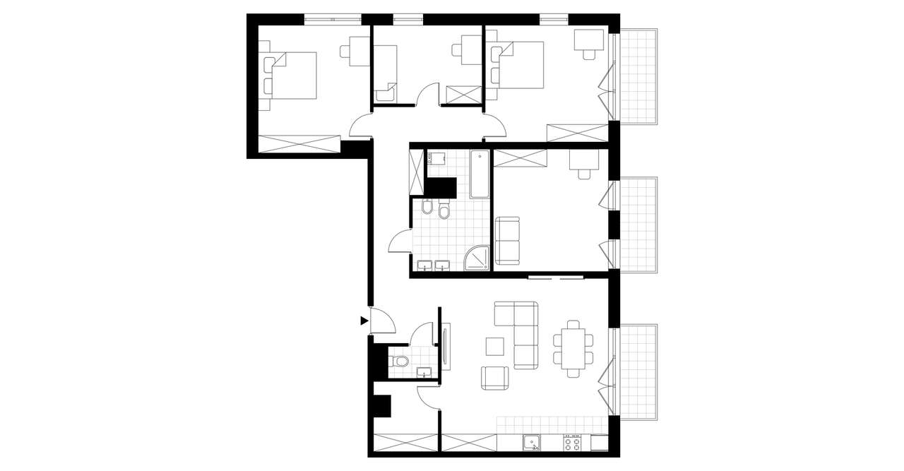 5-pokojowe mieszkanie 126m2 + 3 balkony - Pełny obrazek: 3/8